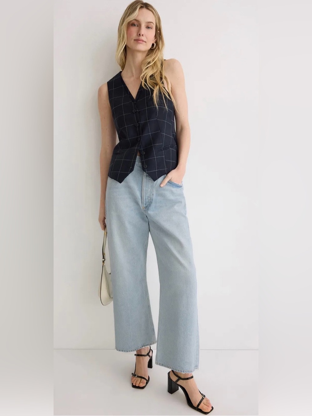 Citizens of Humanity gaucho wide leg baggy light wash jeans size 27 new flaw